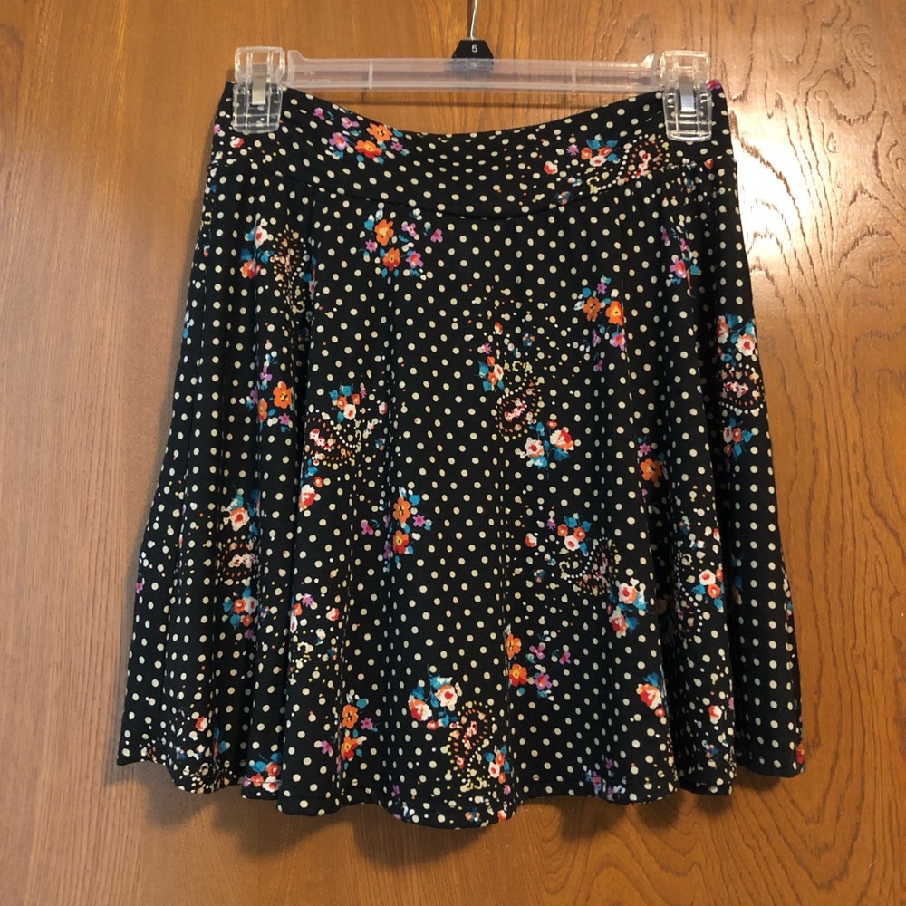 Lily Rose polka dot floral paisley print mini skirt made in USA juniors M